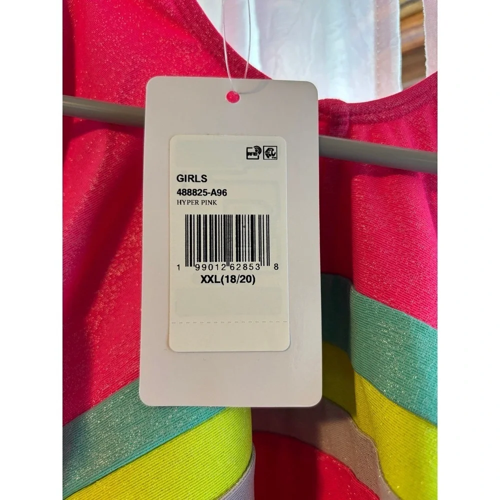 Hurley Girls One Piece Swimsuit Hyper Pink UPF 50+ Size XXL 18/20